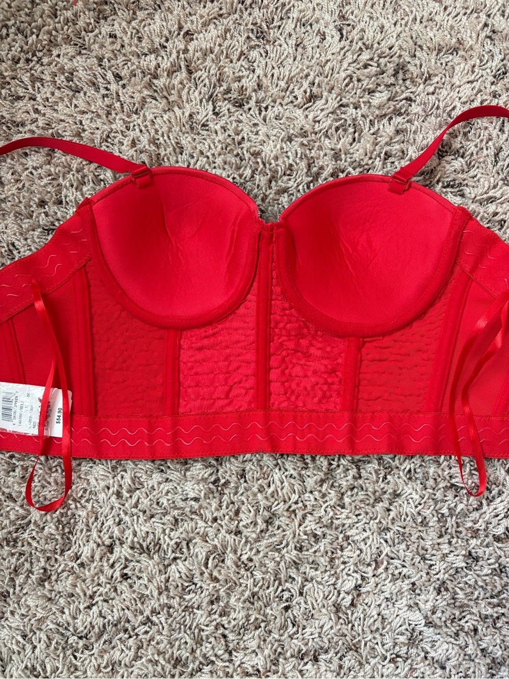 Windsor Beaded Red Sequin Bustier Top NWT XS - Picture 3 of 7